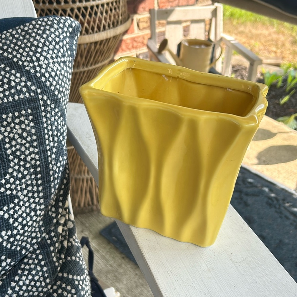 Vintage Yellow Ceramic Planter
